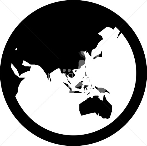 Earth globe Asia and Australia icon 001