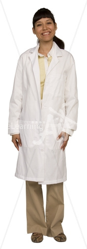 Maria smiling in labcoat