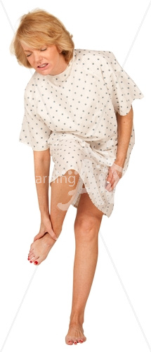 Jane foot pain in patient gown