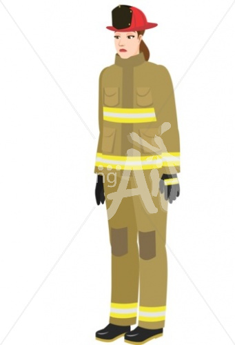 Kay sad in firefighter turnout gear