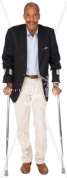 Rick smiling with crutches