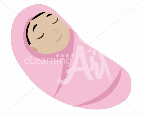Rin sleeping in a swaddle