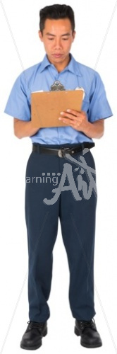 Phil writing in EMT uniform
