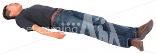 Phil laying in casual clothes