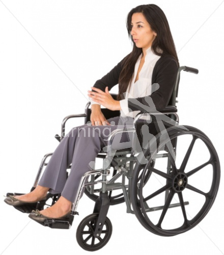 Debbie talking in a wheelchair
