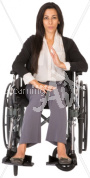 Debbie talking in a wheelchair