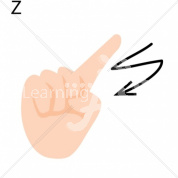 Z Caucasian ASL Hand Sign with Letter Z