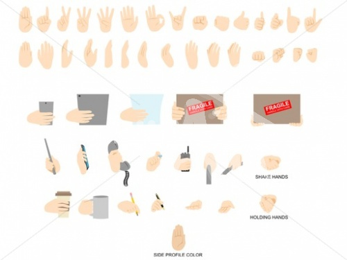 Designer Realistic Asian Hand Kit