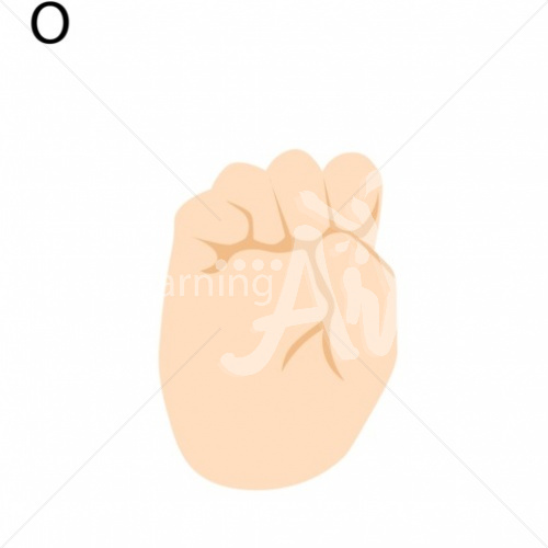 O Asian ASL Hand Sign with Letter O