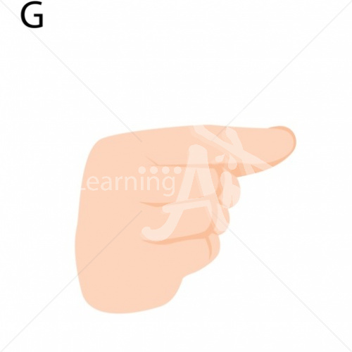 G Caucasian ASL Hand Sign with Letter G