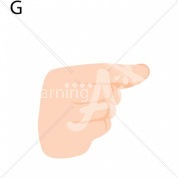 G Caucasian ASL Hand Sign with Letter G