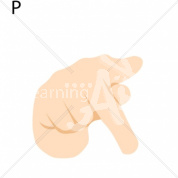 P Asian ASL Hand Sign with Letter P