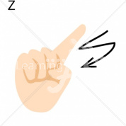 Z Asian ASL Hand Sign with Letter Z