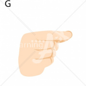 G Asian ASL Hand Sign with Letter G