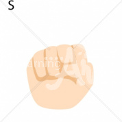 U Asian ASL Hand Sign with Letter U