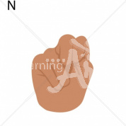 N Hispanic ASL Hand Sign with Letter N