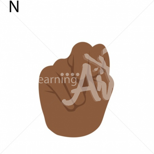 N African American ASL Hand Sign with Letter N