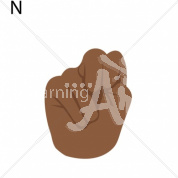 N African American ASL Hand Sign with Letter N