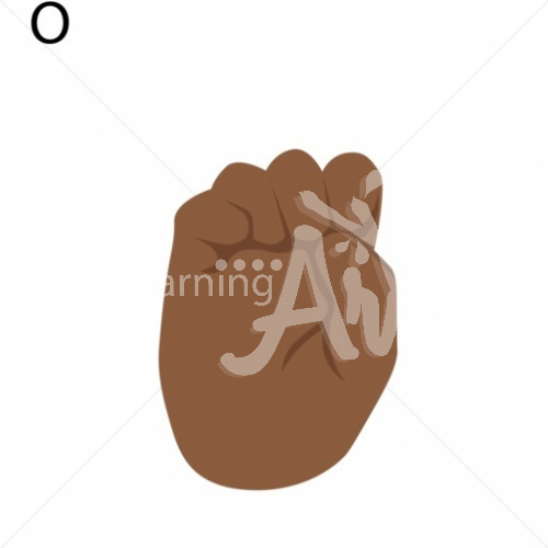 O African American ASL Hand Sign with Letter O