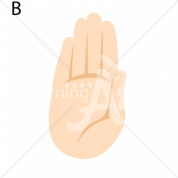 B Asian ASL Hand Sign with Letter B