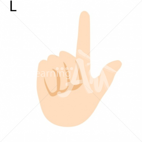 L Asian ASL Hand Sign with Letter L