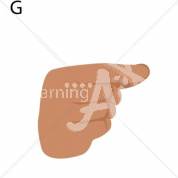 G Hispanic ASL Hand Sign with Letter G