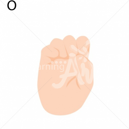 O Caucasian ASL Hand Sign with Letter O