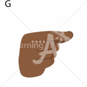 G African American ASL Hand Sign with Letter G