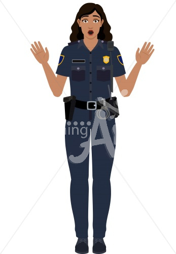 Luz surprised in police uniform