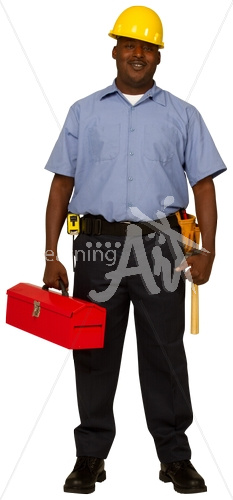 Mike holding in construction uniform