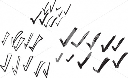 Checkmarks Hand Drawn Shapes