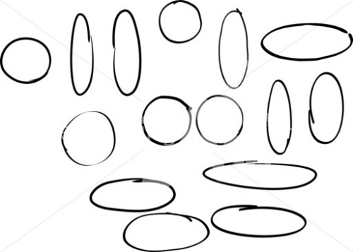 Circles No Fill Hand Drawn Shapes