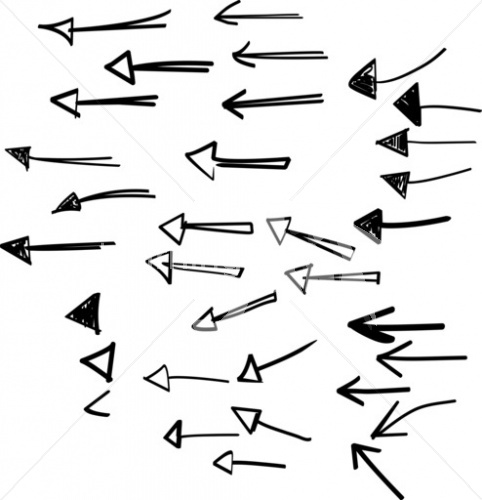Arrows Left Hand Drawn Shapes
