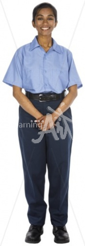 Malini smiling in uniform