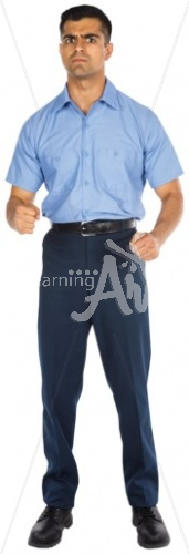 Hakim angry in a uniform