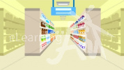 Grocery Aisles Perspective Illustrated Background