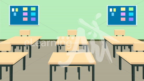 Classroom front to back Illustrated Background