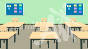 Classroom front to back Illustrated Background