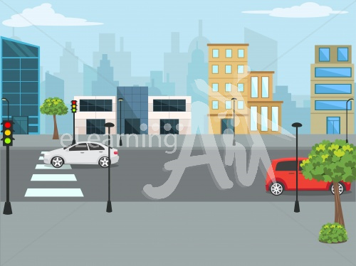 Street Illustrated Background 4x3