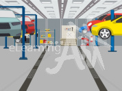Car repair center Illustrated Background 4x3
