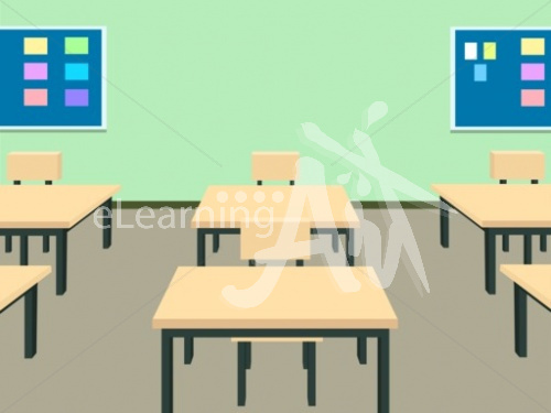 Classroom Front to Back Illustrated Background 4x3