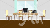 Dining Room Office Illustrated Background