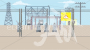 Electrical Substation Illustrated Background