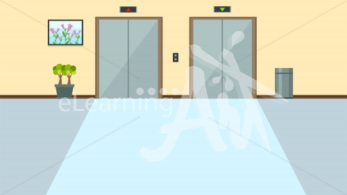 Elevator Bank Lobby Illustrated Background