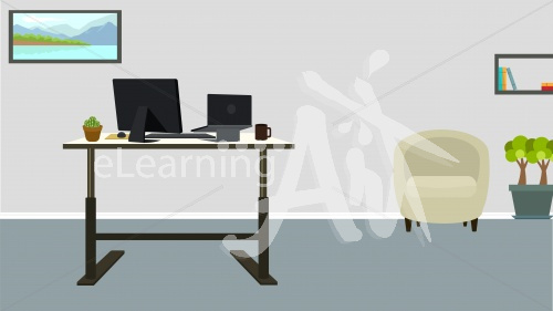 Standing Desk Illustrated Background