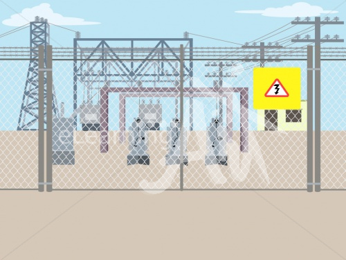 Electrical Substation Illustrated Background 4x3