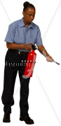 Sue using fire extinguisher in Specialty Equipment Uniform
