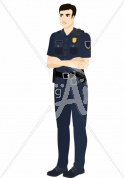 Rei frustrated in police uniform