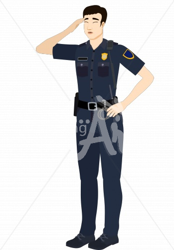Rei frustrated in police uniform