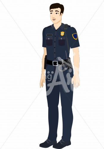 Rei smiling in police uniform